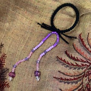 Handmade Jewelry 4 Hair w 2 Enhanced Beaded Strands in Shades of Purple
